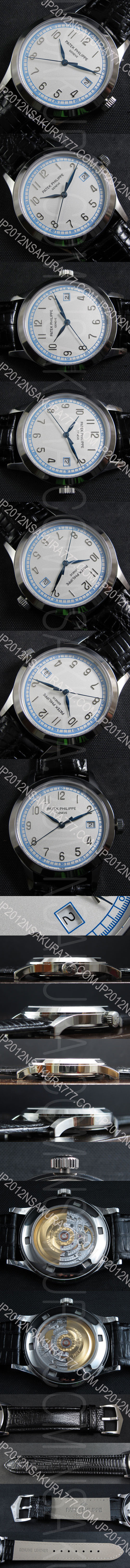 ギフトに最適 PATEK PHILIPPE カラトラバ,Asian ETAムーブ搭載 ホワイト AUTOMATIC デイト表示