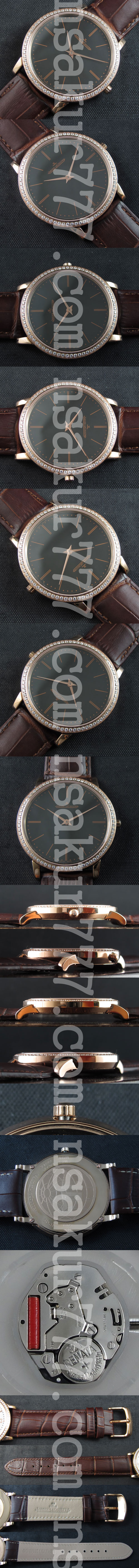 クオリティ安心 ジャガー・ルクルト　マスター, 信頼のスイス RONDA Quartz movement ! 黒いダイアル 全面ダイヤ