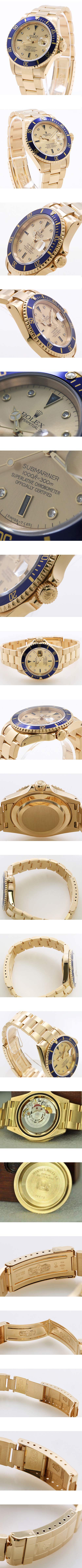 レプリカ時計老店舗ロレックスサブマリーナー 16618SG (GM製造工場)