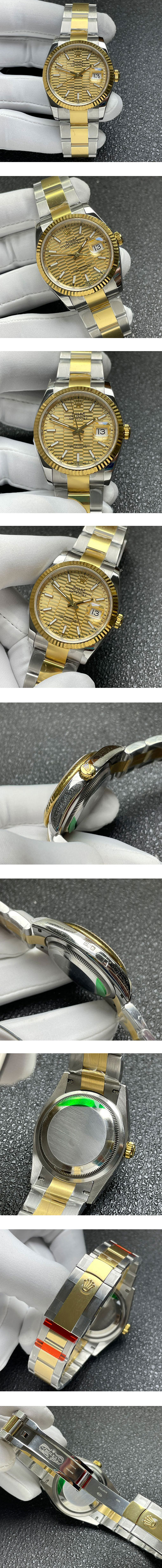 ロレックス デイトジャストM126233-0040 シャンパンフルーテッド 36mm ジュビリーブレス スーパーコピー時計