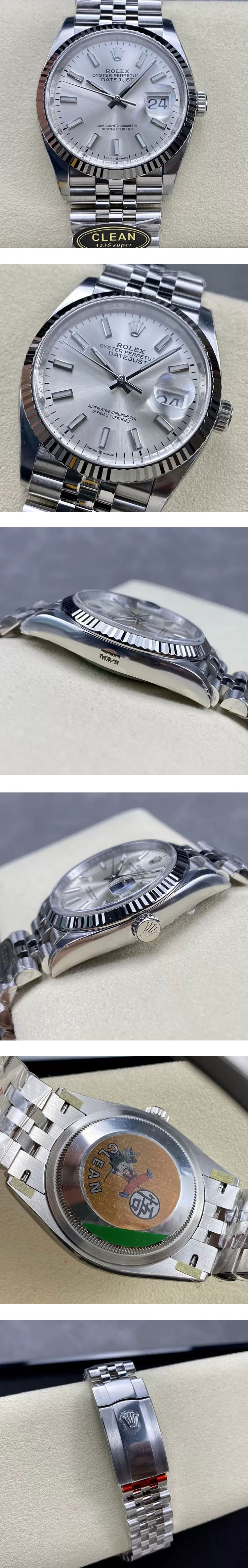 市場最高精密 CLEAN製スーパーコピー時計M126234-0013 デイトジャスト 36mm シルバー 3235ムーブメント搭載