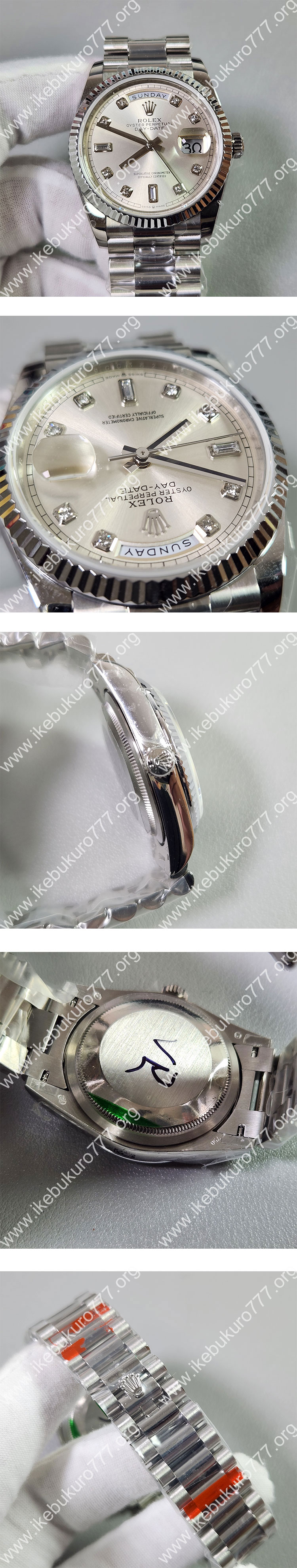GMメーカー製 スーパーコピーROLEX デイデイト 36mm 118239A シルバー 3255自動巻き 904L