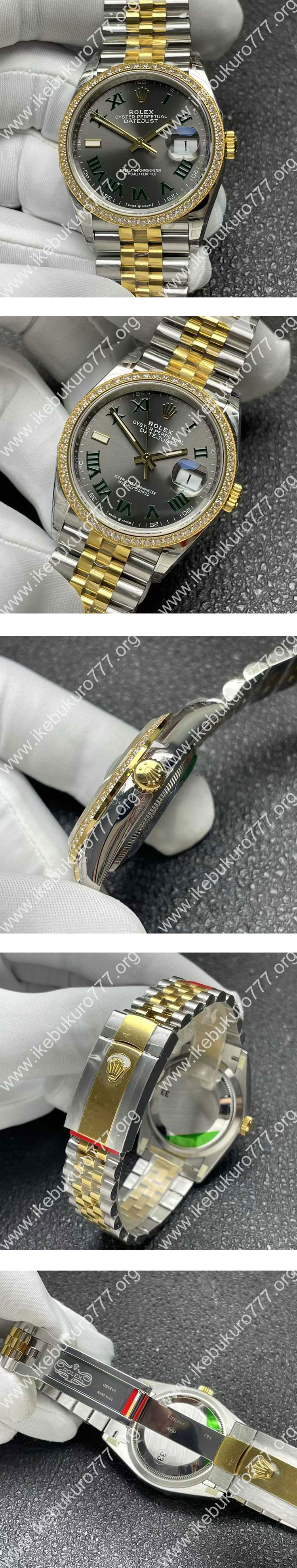 GM製ロレックスコピー M126283RBR-0021デイトジャスト 36mm グレー グリーンローマ 3235搭載