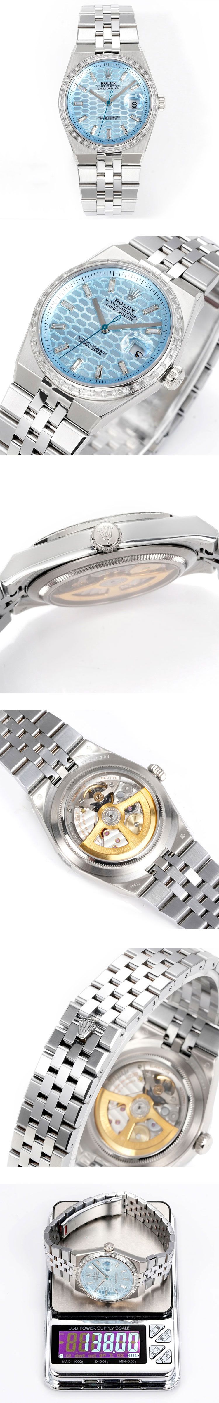 【EB工場 加重版】スーパーコピー時計ロレックスランドドゥエラー M127286TBR-0001 アイスブルー 36mm 満足度最高