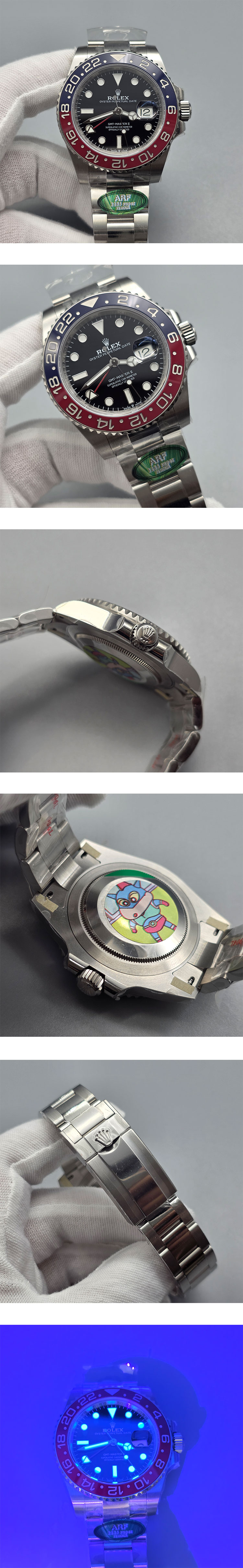 【池袋好評商品】ARF製ロレックスコピー126710BLRO GMTマスター Ⅱ ブラック 40mm 3285搭載！出品時追跡番号