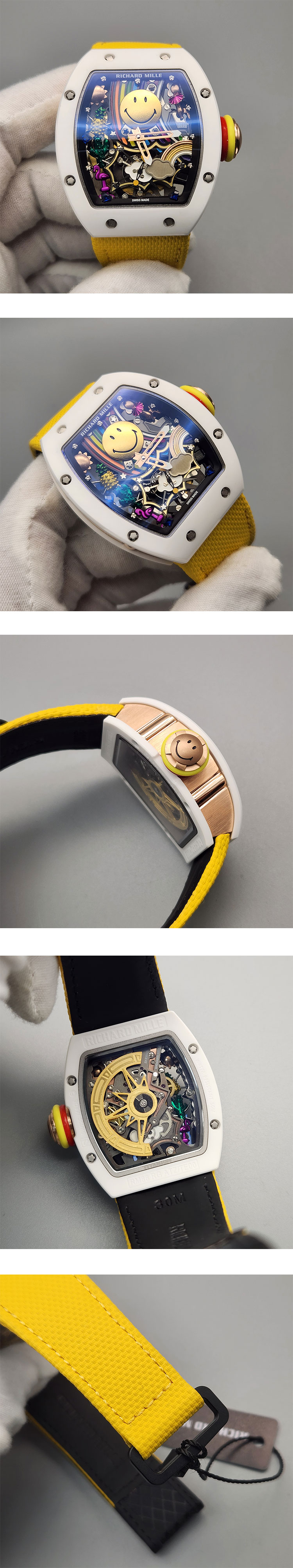 2024高品質リシャールミルコピー RM88 オートマティック トゥールビヨンスマイリー  ホワイトセラミックス