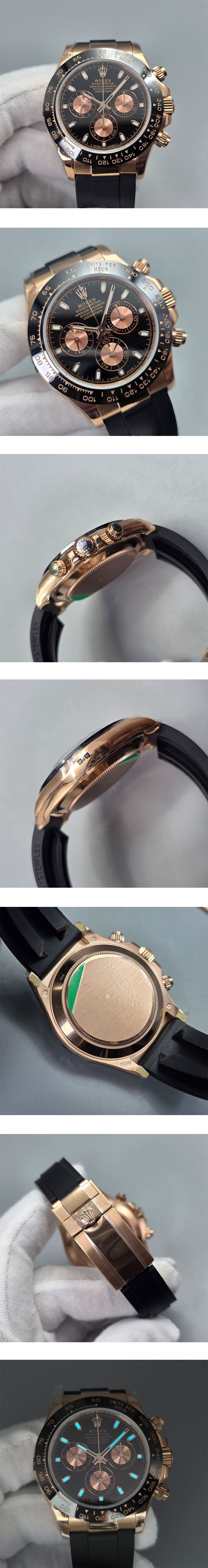 TW製ロレックスコピー コスモグラフ デイト M116515LN-0017 ブラック/ピンク【薄型 12.4mm】