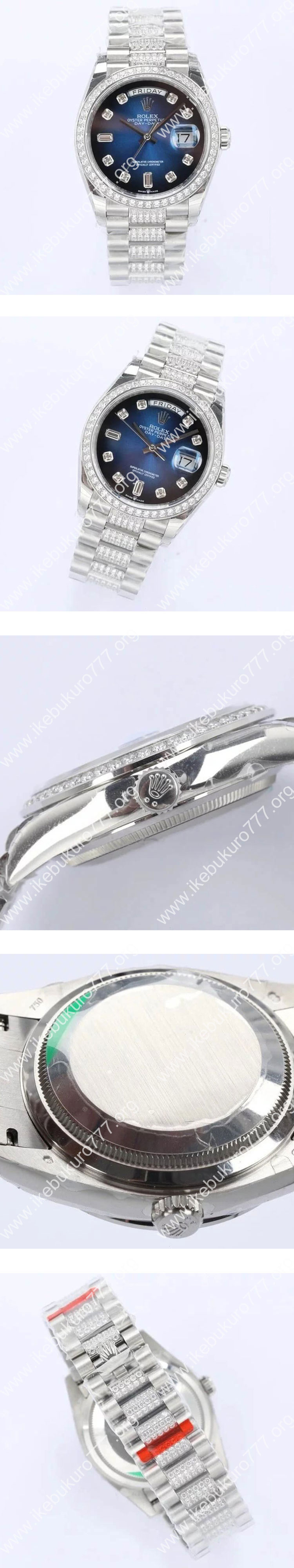 【TW工場】ロレックスコピー デイデイトM128349RBR-0016ケース径36mm 3255搭載 ブルーオンブレ