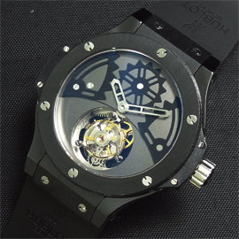 スーパーコピー時計 ウブロ ビッグバン トゥールビヨン ソロ バットバン 28800振動 (手巻き)
