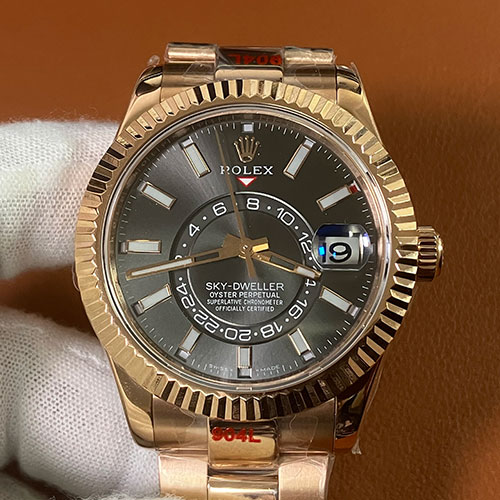 2024成功者の時計 ロレックスコピー スカイドゥエラー M336935-0004 ローズゴールド 42mm スレート 9002搭載