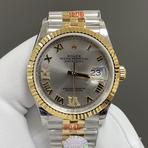 人気上昇レプリカ時計 ロレックス M126233-0031 デイトジャスト 36mm シルバーローマ 69ダイヤ 3235搭載  F22