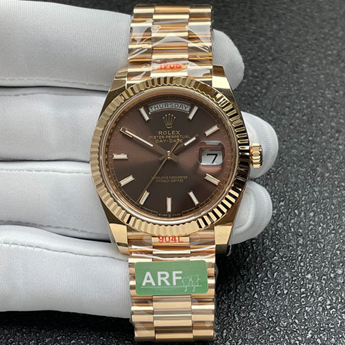 【加重版】最強のロレックスコピーM228235-0053 デイデイト 40mm チョコレート 3255搭載 ARF工場出品 人気上昇レプリカ時計