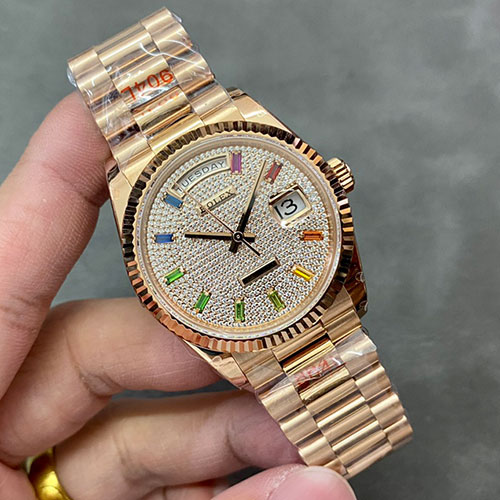 GM製スーパーコピー n級品 ロレックスコピーM128235-0039 デイデイト 36mm 全面ダイヤ 3255搭載 904L