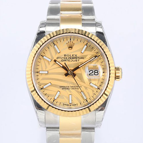 【GM製 ゴールデンパームモチーフ】 ロレックスコピー M126233-0044 デイトジャスト 36mm 3235搭載