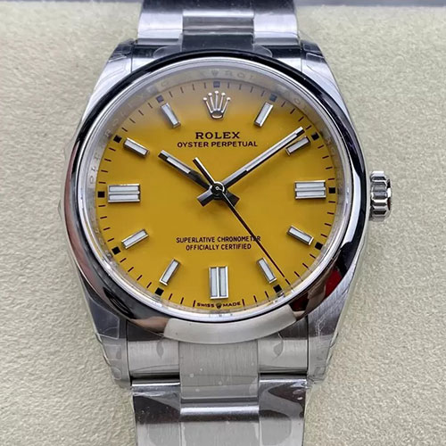 VS製 ロレックスコピー M126000-0004 オイスターパーペチュアル 36mm イエロー文字盤 TT3230搭載