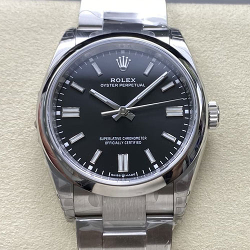 (VS製) ロレックスコピー M126000-0002 オイスターパーペチュアル 36mm ブラック文字盤