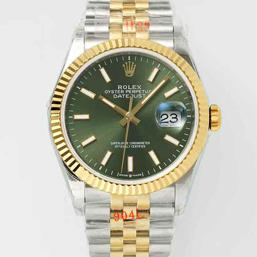 【TW製工場出品】ロレックスコピー時計 M126233-0057 デイトジャスト 36mm グリーン